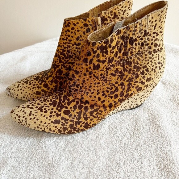 Matisse Womens Teddy Leather Fur Wedge Ankle Boot Bootie Sz 9 Pointed Toe *Read - Picture 8 of 14